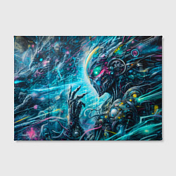 Холст прямоугольный Cyberpunk abstract face - graffiti, цвет: 3D-принт — фото 2