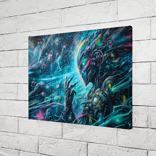 Картина прямоугольная Cyberpunk abstract face - graffiti / 3D-принт – фото 3