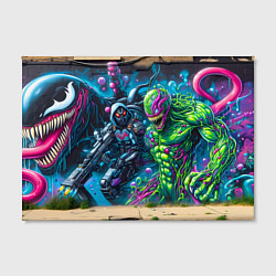 Холст прямоугольный Cyberpunk graffiti with Venom - ai art fantasy, цвет: 3D-принт — фото 2