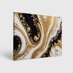 Холст прямоугольный Черный агат и жидкое золото, цвет: 3D-принт