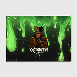 Холст прямоугольный XXXTentacion на фоне зеленой краски, цвет: 3D-принт — фото 2