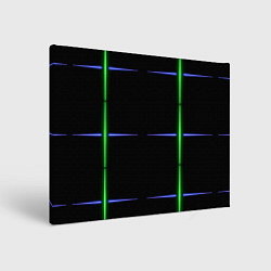 Холст прямоугольный Color black green purple stripes, цвет: 3D-принт