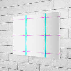 Холст прямоугольный Color white blue pink stripes, цвет: 3D-принт — фото 2
