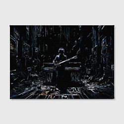 Холст прямоугольный Линейный силуэт музыканта, цвет: 3D-принт — фото 2
