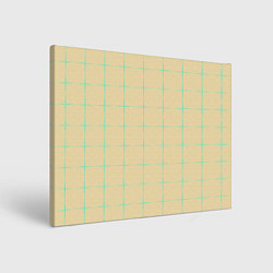 Холст прямоугольный Color beige green crosses, цвет: 3D-принт