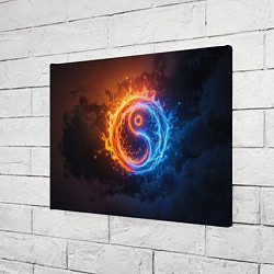 Холст прямоугольный Инь ян огонь и лёд, цвет: 3D-принт — фото 2