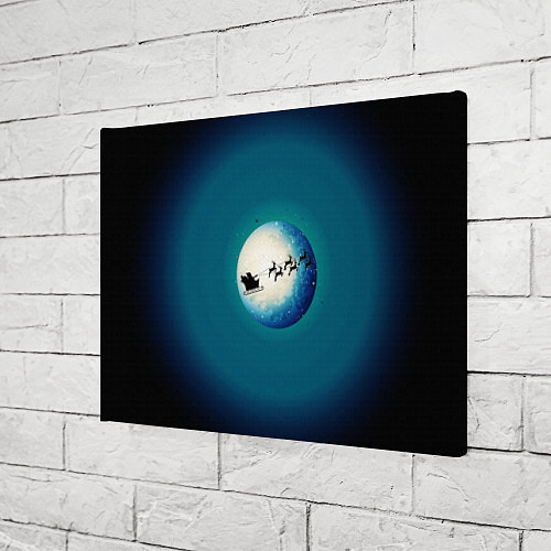 Картина прямоугольная Санта на оленях - градиент / 3D-принт – фото 3