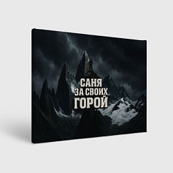 Холст прямоугольный Саня за своих горой, цвет: 3D-принт