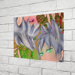 Холст прямоугольный Кицуне близнецы, цвет: 3D-принт — фото 2