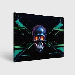 Холст прямоугольный Череп с пламенем в глазницах, цвет: 3D-принт