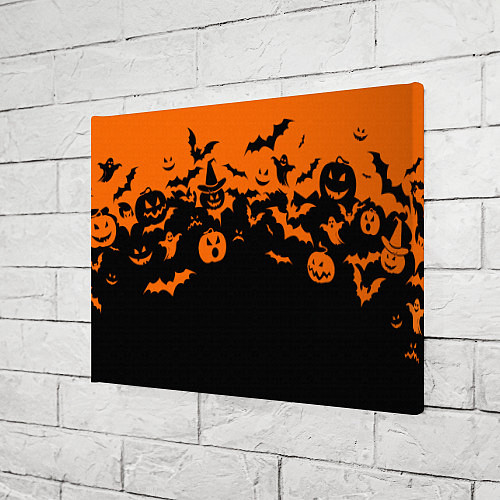Картина прямоугольная Хэллоуин тыквы и призраки / 3D-принт – фото 3