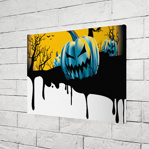 Картина прямоугольная Хэллоуин и пугающие тыквы / 3D-принт – фото 3