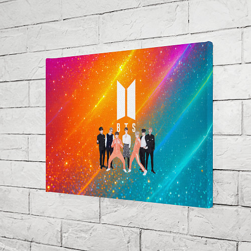 Картина прямоугольная BTS блестящий фон / 3D-принт – фото 3