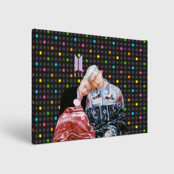 Холст прямоугольный BTS разноцветные точки, цвет: 3D-принт