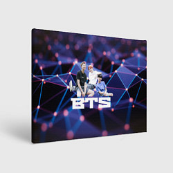 Холст прямоугольный BTS фиолетовый полигон, цвет: 3D-принт