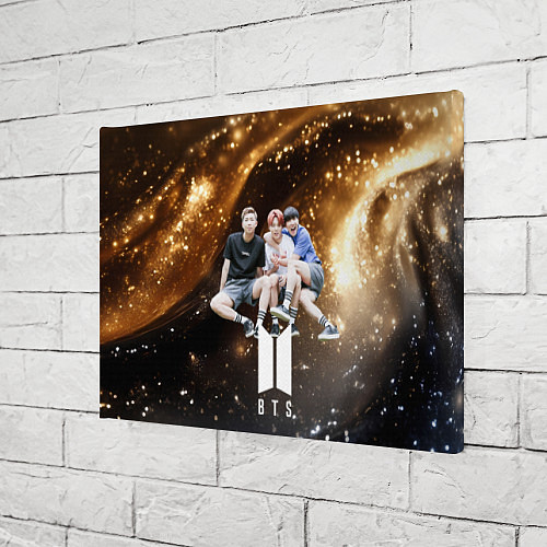 Картина прямоугольная BTS черно-золотой фон / 3D-принт – фото 3