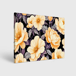 Холст прямоугольный Крупные жёлтые цветы, цвет: 3D-принт