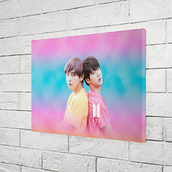 Холст прямоугольный BTS градиент голубой и розовый, цвет: 3D-принт — фото 2
