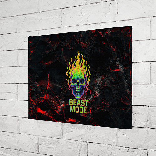 Картина прямоугольная Beast mode череп / 3D-принт – фото 3