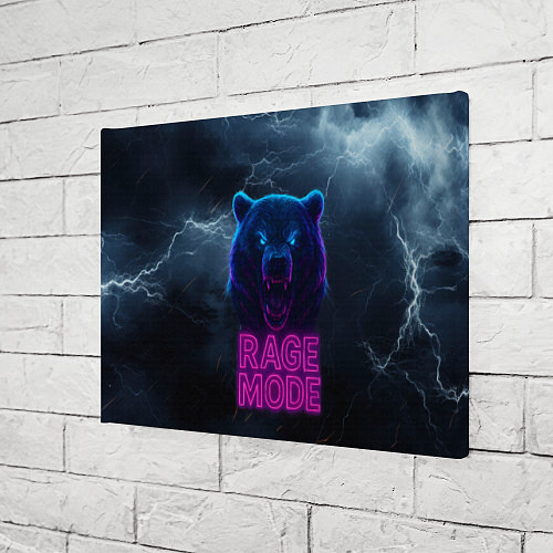 Картина прямоугольная Rage mode злой медведь / 3D-принт – фото 3