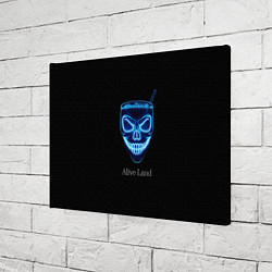 Холст прямоугольный Neon skull cocktail, цвет: 3D-принт — фото 2