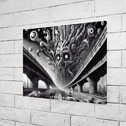 Холст прямоугольный Art skull in metropolis - ai art fantasy, цвет: 3D-принт — фото 2