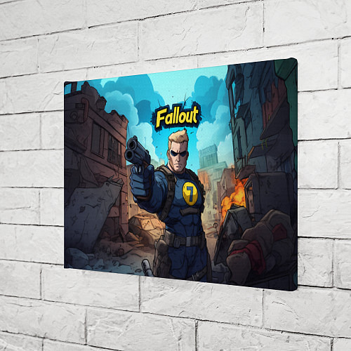Картина прямоугольная Fallout смотритель с пистолетом / 3D-принт – фото 3
