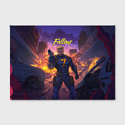 Холст прямоугольный Fallout седьмой на фоне взрывов, цвет: 3D-принт — фото 2