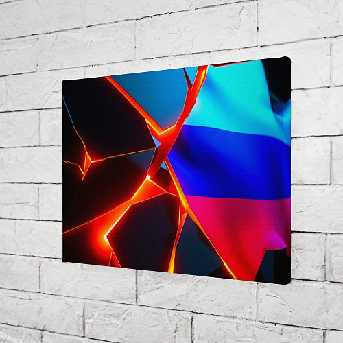 Картина прямоугольная Russia flag fractures / 3D-принт – фото 3