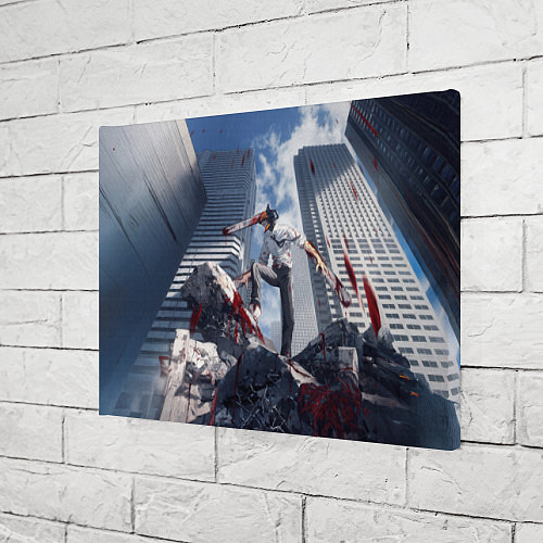 Картина прямоугольная Denji in city Chainsaw man / 3D-принт – фото 3