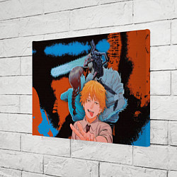 Холст прямоугольный Дэндзи и Макима из Человек бензопила, цвет: 3D-принт — фото 2