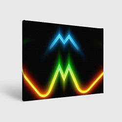 Холст прямоугольный Neon multicolored lines, цвет: 3D-принт