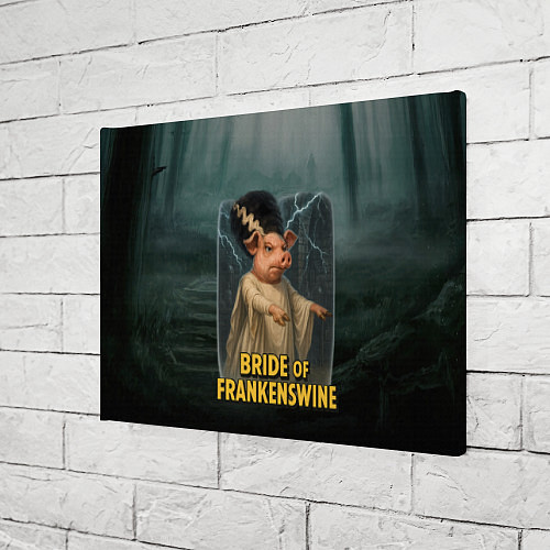Картина прямоугольная Франкенштейн свинья невеста / 3D-принт – фото 3