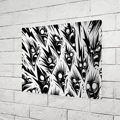 Картина прямоугольная Свирепые мордочки - паттерн / 3D-принт – фото 3