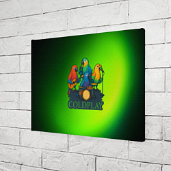 Холст прямоугольный Coldplay группа из попугаев, цвет: 3D-принт — фото 2