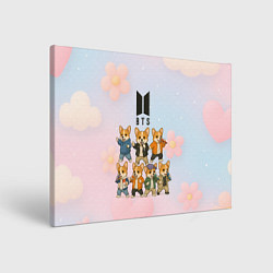 Холст прямоугольный Корги BTS, цвет: 3D-принт
