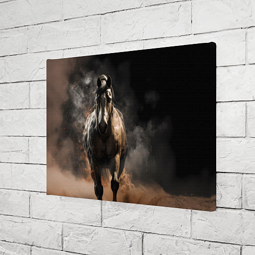Картина прямоугольная Лошадь на черном фоне / 3D-принт – фото 3