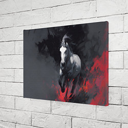 Холст прямоугольный Белая лошадь на фоне мазков краски, цвет: 3D-принт — фото 2