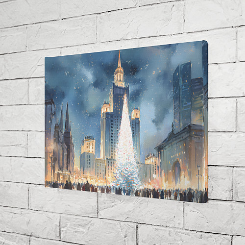 Картина прямоугольная Новый год в Москве / 3D-принт – фото 3