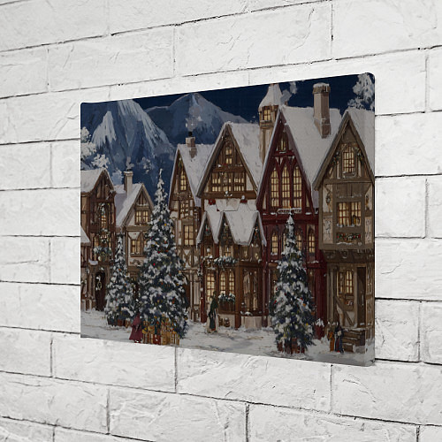 Картина прямоугольная Новогодние дома / 3D-принт – фото 3