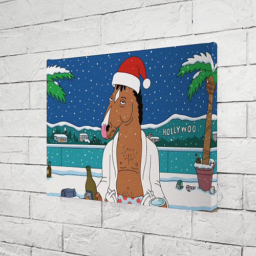 Картина прямоугольная Новогодний Конь Боджек / 3D-принт – фото 3