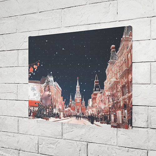 Картина прямоугольная Праздничная ночь в Москве / 3D-принт – фото 3