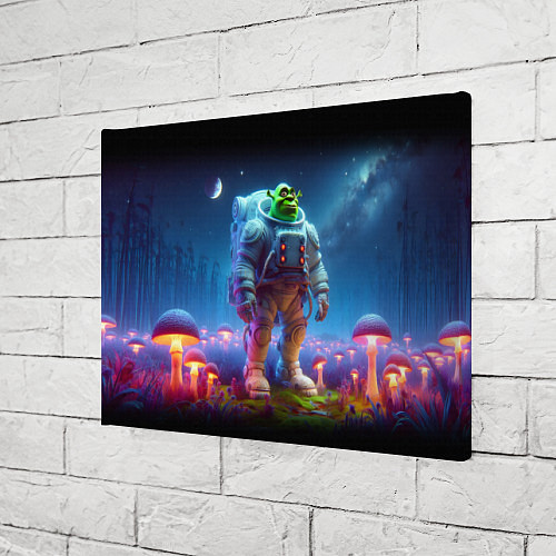 Картина прямоугольная Шрек бравый космонавт - неоновое свечение / 3D-принт – фото 3