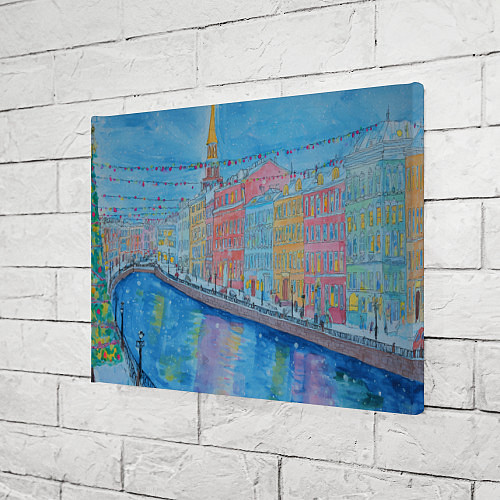 Картина прямоугольная Новогодний рисованный Санкт-Петербург / 3D-принт – фото 3