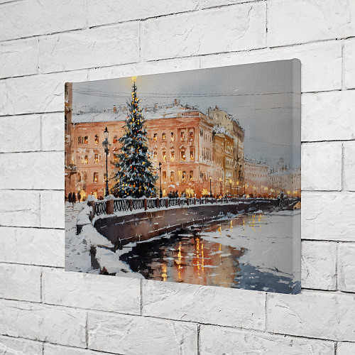 Картина прямоугольная Новогодняя елка в Питере / 3D-принт – фото 3