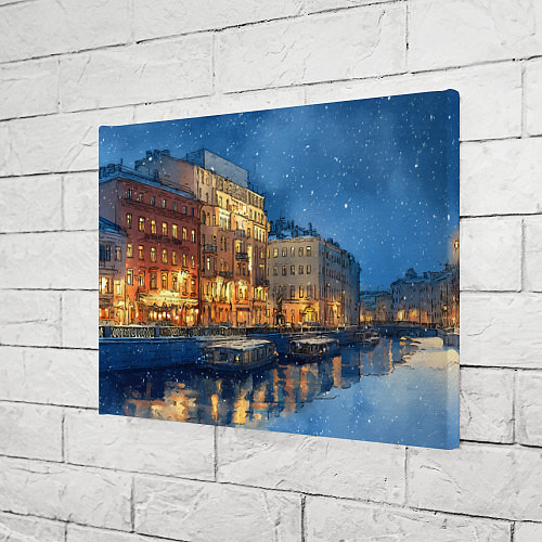Картина прямоугольная Новогодняя ночь Санкт-Петербурга / 3D-принт – фото 3
