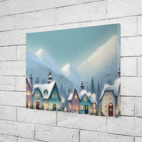 Картина прямоугольная Новогодние дома / 3D-принт – фото 3
