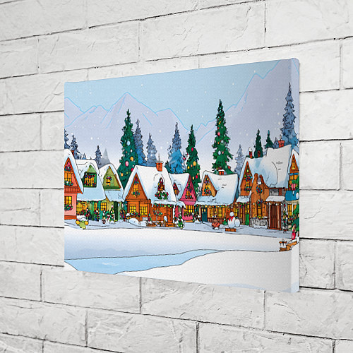 Картина прямоугольная Новогодник дворик / 3D-принт – фото 3