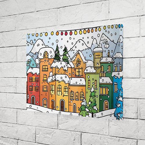 Картина прямоугольная Новогодний снегопад / 3D-принт – фото 3