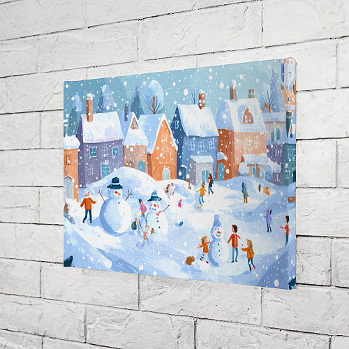 Картина прямоугольная Предновогодний день во дворе / 3D-принт – фото 3